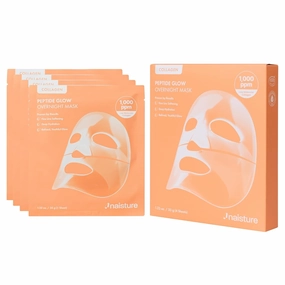 Collagen Peptide Glow Overnight Gel Mask Set – Firming, Hydrating K-Beauty Hydrogel Mask for Glass Skin, Plumping & Radiance Boost (4 ea)