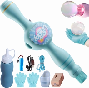 Colorful Smoke Bubble Machine & Elastic Bubble Fog Wand – Elastic Magic Interactive Fog Smoke Bubble Makers Machine with Elastic Smoke Effect for Party, Fun Gift for Age 18  (Blue (with Liquid))