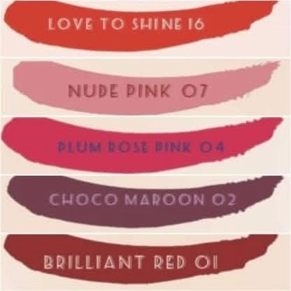Cosmic collection combo 5x5ml (brilliant red, choco maroon, plum rose pink, nude pink, love to shine)