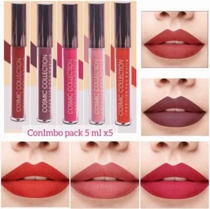 Cosmic collection combo 5x5ml (brilliant red, choco maroon, plum rose pink, nude pink, love to shine)