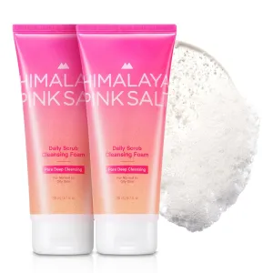 Daily Scrub Cleansing Foam Pore Deep Cleansing, 6.7 fl oz 2 Pack - BHA facial cleanser for oily skin, Pore Cleaner, Facial Scrub, Low Alkaline Facial Cleanser, Korean Skin Care
