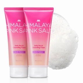 Daily Scrub Cleansing Foam Gentle Moisture, 6.7 fl oz 2 Pack - Hyaluronic Acid Facial Cleanser for Dry Skin, Mild Acidic Foam Cleanser, Facial Scrub, Korean Skin Care