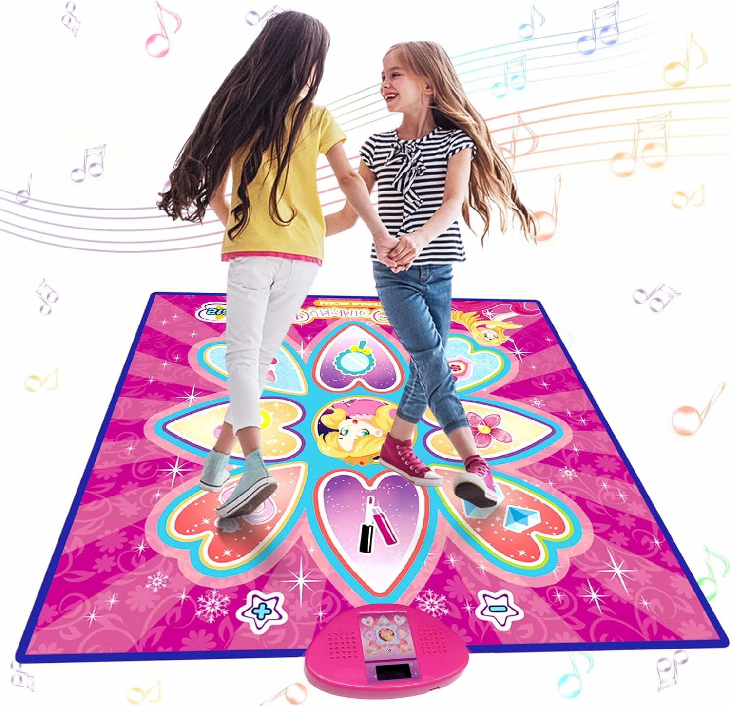 Dance Mat for Kids 4-8 Ages, 9 Buttons Dance Mat Girls Toys for 8-10, 7 Game Modes Birthday for Teen Girls Dancing Play Mat (Pink)