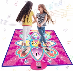 Dance Mat for Kids 4-8 Ages, 9 Buttons Dance Mat Girls Toys for 8-10, 7 Game Modes Birthday for Teen Girls Dancing Play Mat (Pink)