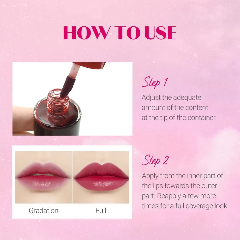 Dear Darling Water Tint - Cherry Ade | Vivid Color Lip Stain with Moisturizing Weightless & Non-Sticky Finish Lip Stain | Smudge-Proof Lip Tint | Korean Makeup, Perfect for Gift