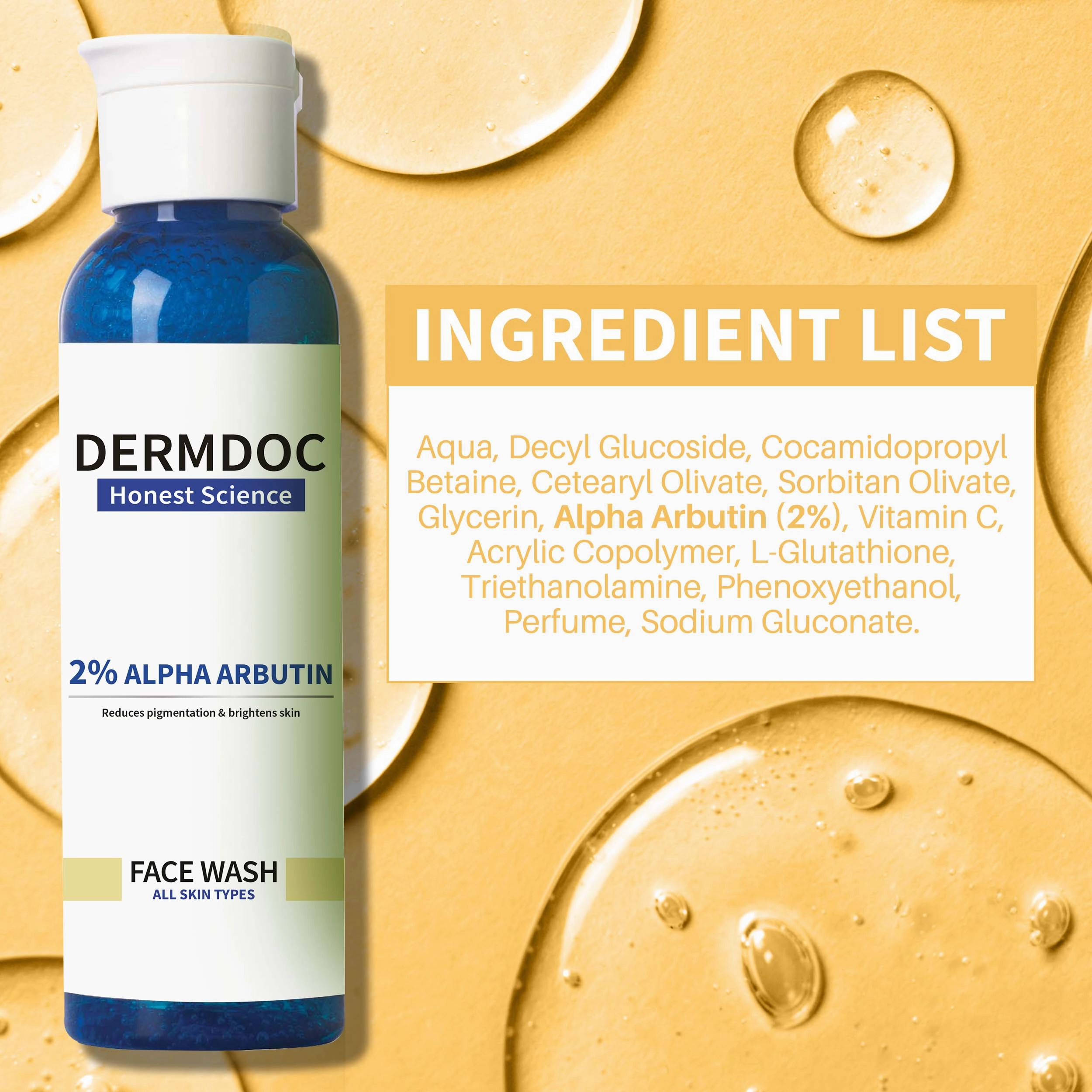 DermDoc Skin Glowing Face Wash with Alpha Arbutin (120 ml)