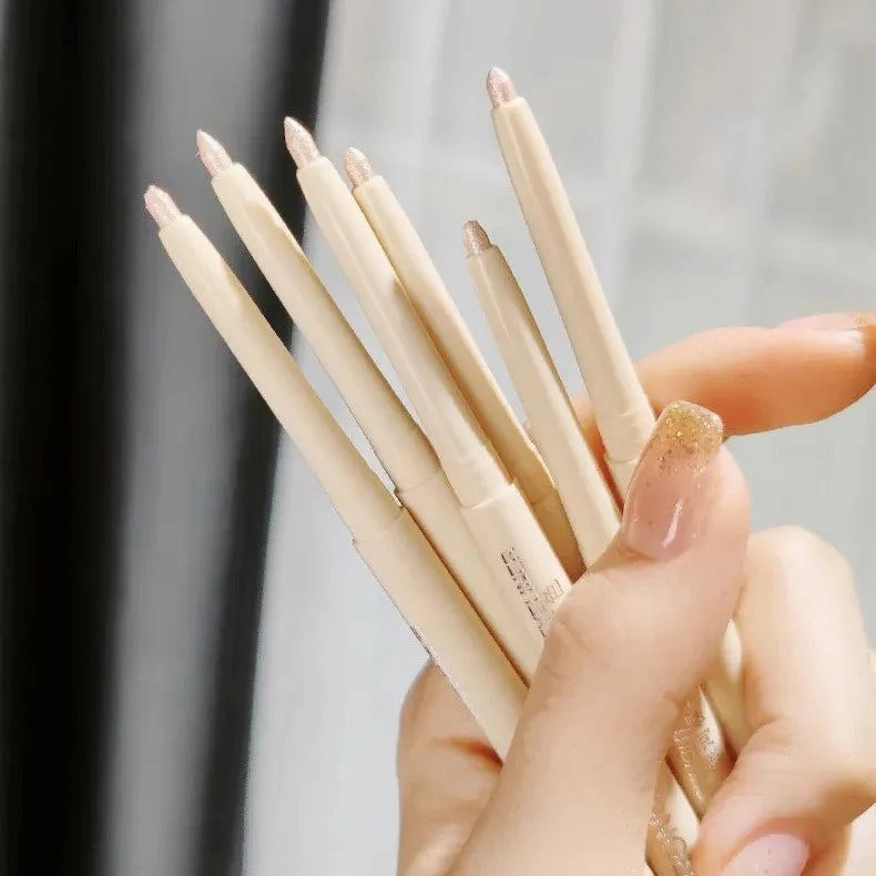 Diamond Glitter Eyeshadow Liner Pencil Eye Makeup Highlighter Waterproof Matte Pink Silkworm Champagne Gold Eyeliner Pen