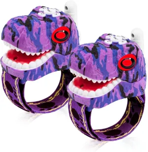 Dinosaur Walkie Talkies for Kids - 2 Way Radios Toys for Boys & Girls Ages 3-12 - Long Range, 3 Channels - Outdoor Adventure, Camping, Hiking Gifts Birthday Gifts (Purple)