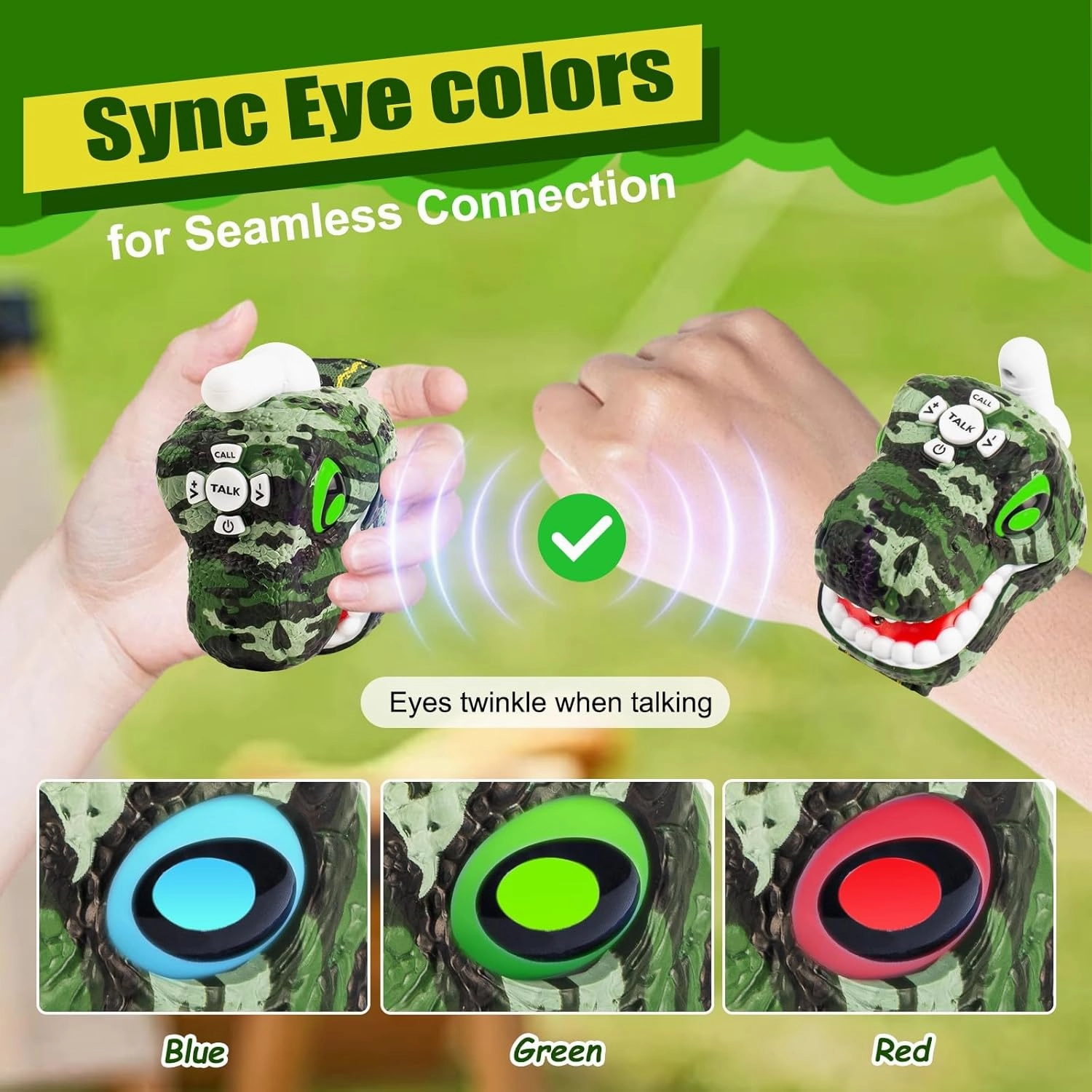 Dinosaur Walkie Talkies for Kids 2 Way Radios Toys for Boys Girls Ages 3-12 Long Range, 3 Channels Outdoor Adventure, Camping, Hiking Gifts Birthday Gifts Christmas Stocking Stuffers