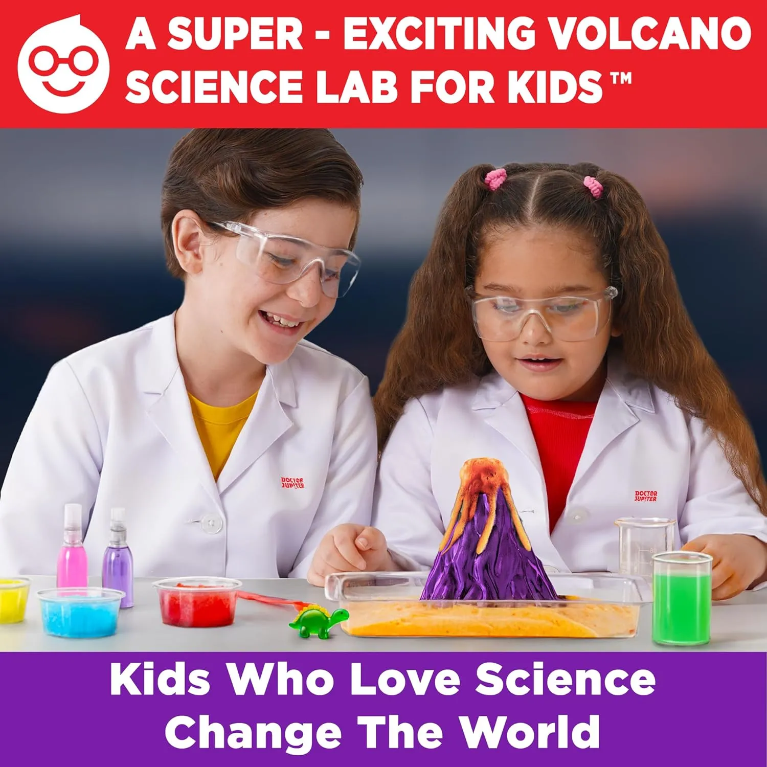 Doctor Jupiter STEM Volcano Science Kit for Kids Ages 8-9-10-11-12-13-14 | Birthday Gift Ideas for Boys & Girls 8  Years Old | Toy with 50  Experiments | Learning & Educational Kits