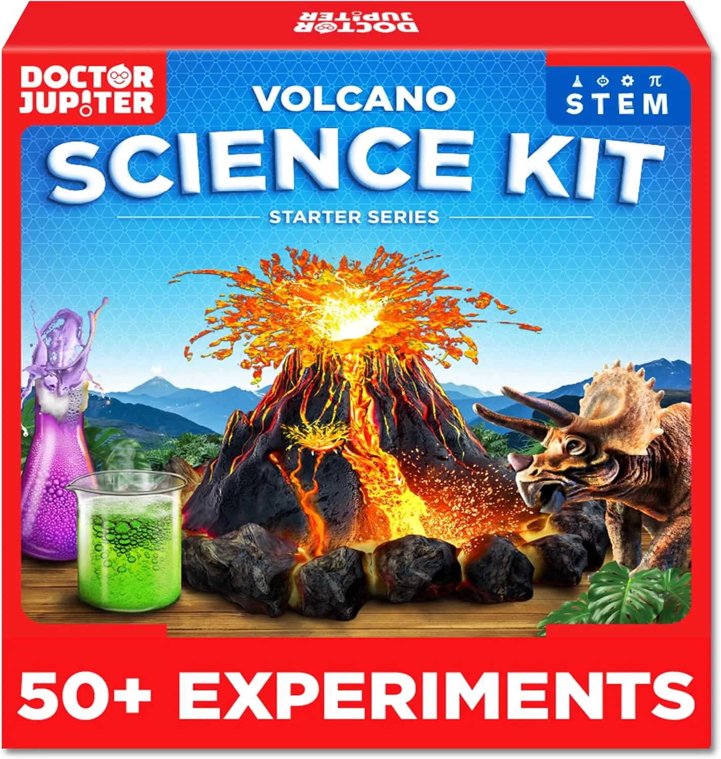 Doctor Jupiter STEM Volcano Science Kit for Kids Ages 8-9-10-11-12-13-14 | Birthday Gift Ideas for Boys & Girls 8  Years Old | Toy with 50  Experiments | Learning & Educational Kits