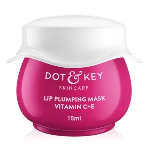 D.ot & Key Lip Plumping Mask With Vitamin C   E for Naturally Glowing, Fading Pigmentation, Smoothing Flaky & Dry Lips - Soft, Smooth & Plump (Wild Berries & Pomegranate) 15ml