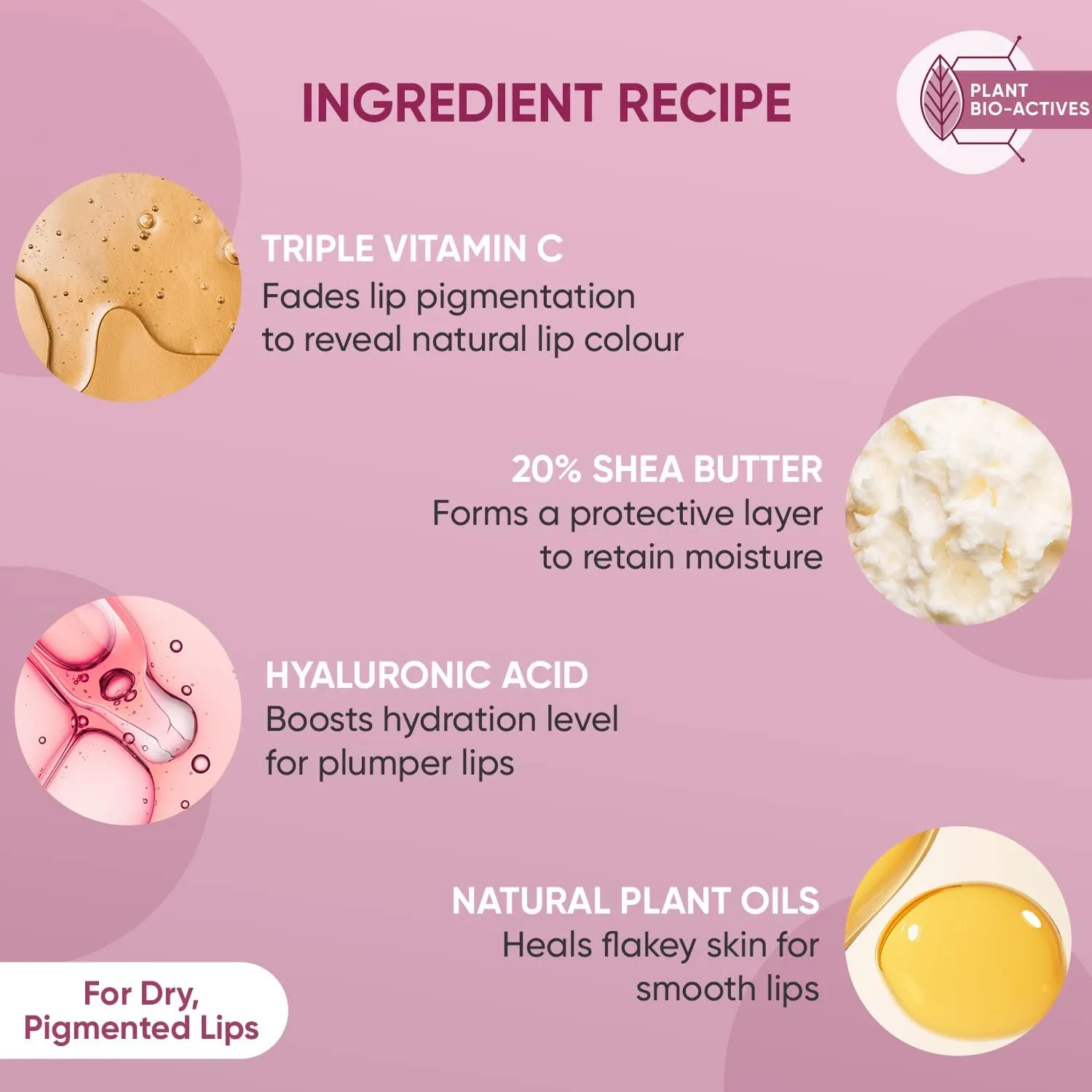 Dot'& Key' Lip Plumping Mask With Vitamin C   E For Naturally Glowing Lips, Fades Lip Pigmentation, Dry Lips, Lip Mask For Soft, Smooth & Plump Lips (Wild Berries & Pomegranate) 15ml