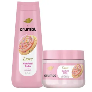 Dove Moisturizing Body Wash & Scrub | Confetti Cake Scent | 20oz Wash   15oz Scrub | Limited Edition