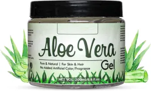 DURJA Pure Aloe Vera Gel for Face, Skin, Hair, DIY | Aloevera Multi-purpose Beauty Gel | No Added Artificial Fragrance/Color | Men & Women | In Jar - 200 gm...'