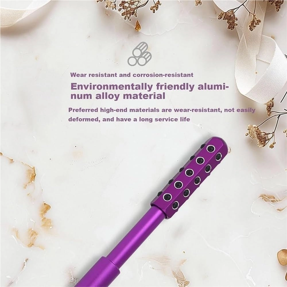 Elarique Glow Sculpting - Beauty Roller, Germanium Stone Face Sculpting Tool, Facelift Pro Roller, Massage Face Tool, Portable Cooling & Sculpting, Ergonomic Handle(Purple)