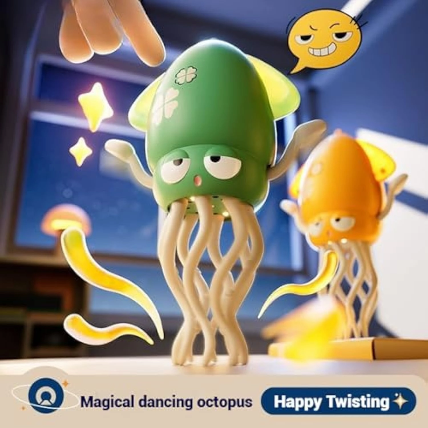 Electric Automatic Obstacle Avoidance Octopus, Crazy 8-Leg Action Octopus with Cute Glowing Pendant Auto-Avoid Crawling Dancing with LED Music, Interactive Auto-Dance Octopus (Pink Basic Model)