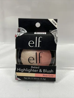 e.l.f. Rose Gold Baked Highlighter And Blush  Glow Two Shades ￼ 83371