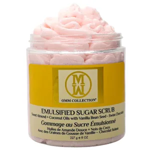 Emulsified Sugar Scrub - natural Hand & Body Scrub with Camellia Sinensis Oil, Sweet Almond Oil & Coconut Oil - Nourishing, Moisturizing & Exfoliating Skin (Swiss Chocolate) 8oz
