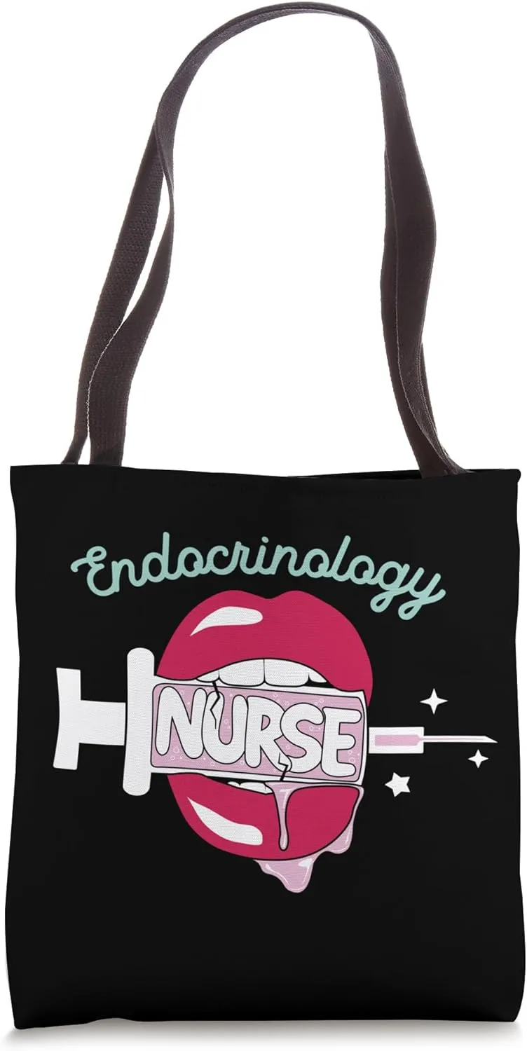 Endocrinology Nurse Cute RN Endocrine Nursing Hot Lips Nurse Tote Bag