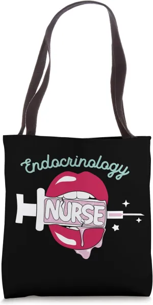 Endocrinology Nurse Cute RN Endocrine Nursing Hot Lips Nurse Tote Bag