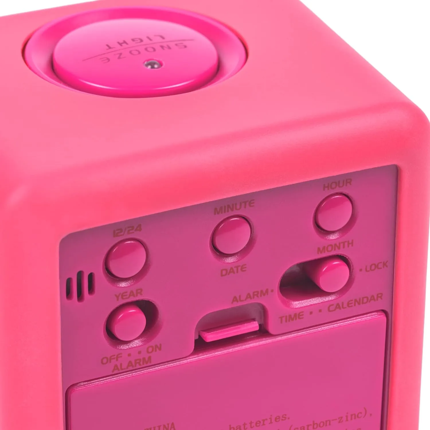 Equity 73002 Pink Soft Cube LCD Alarm Clock with Smart Light