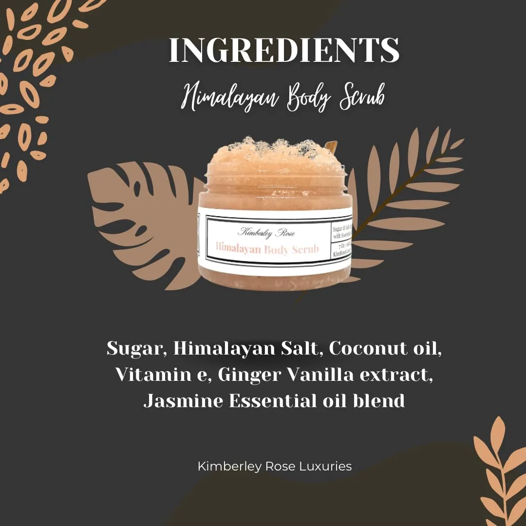 Exfoliating Sugar Scrubs for Body, Face and Feet, with Essential Oils and Vitamin E (Himalayan Salt Scrub) Mineral Rich Pink Salt Scrubs