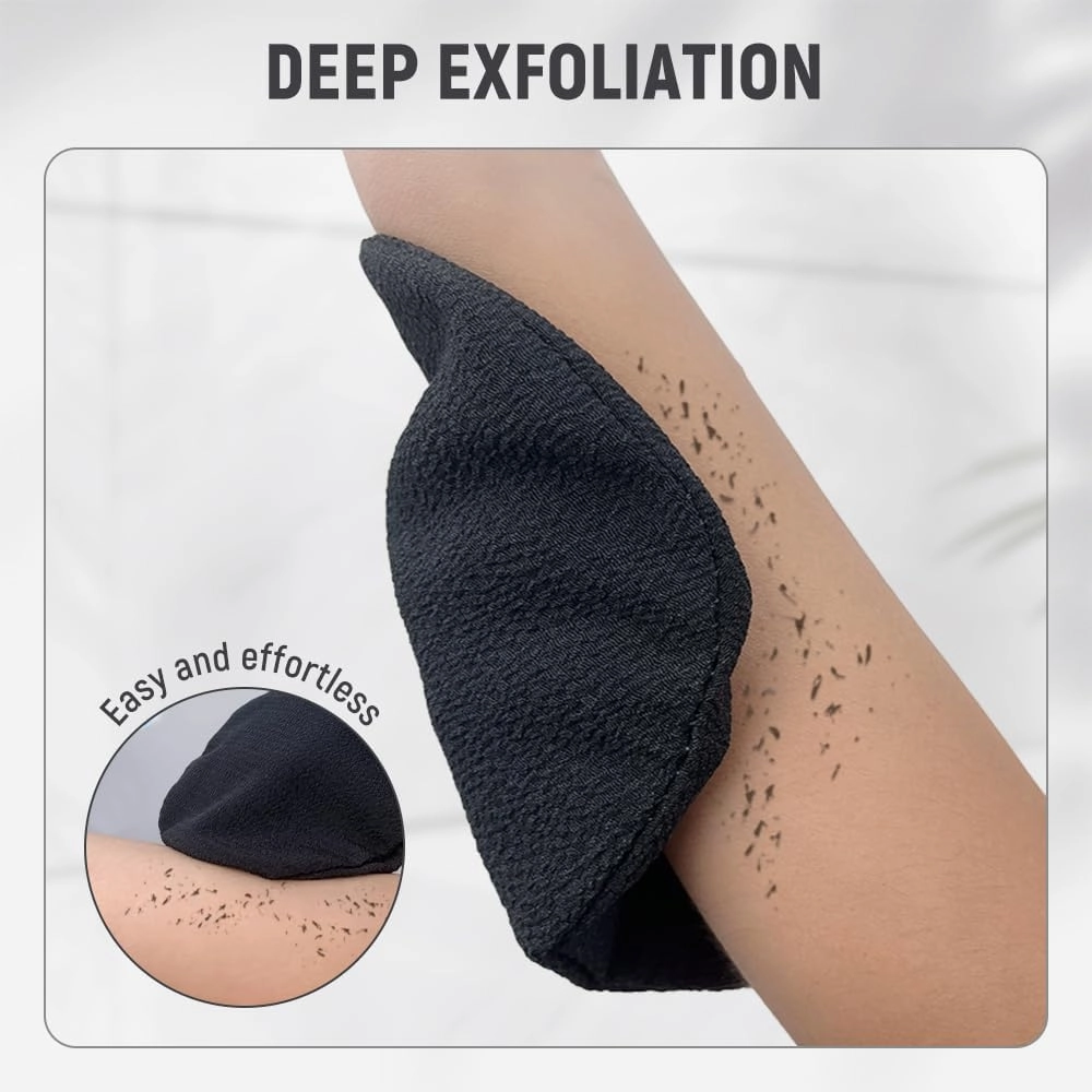 Exfoliating Glove, Korean Exfoliating Mitt Body Scrubber, Bath Washcloth Scrub Mitt for Body, Exfoliating Massage Mitt Back Shower Scrubber Glove for Women and Men Dead Skin Remover (Pink)