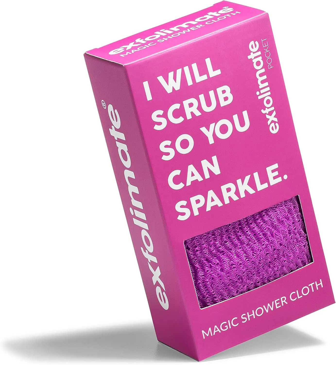 ExfoliMATE | Magic Exfoliating Shower Cloth Gently Removes Dead Skin for a Youthful Clear Complexion (Purple - Pocket 2.0)