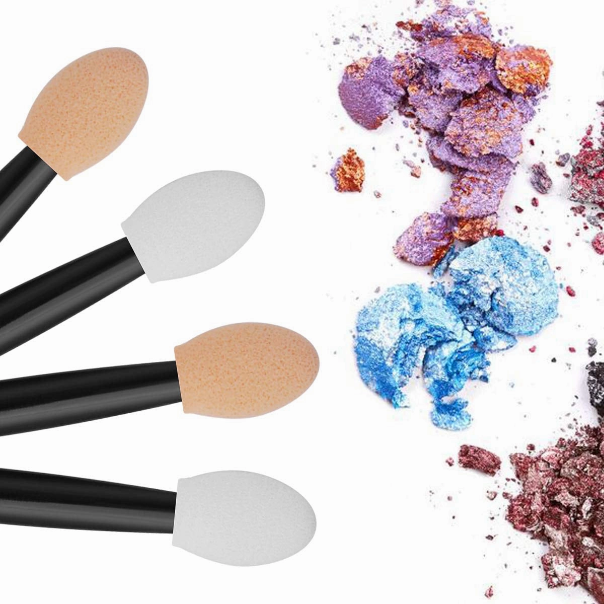 Eyeshadow Applicators Makeup Brushes - 60PCS Disposable Eyeshadow Brush, Dual Sides Eye Shadow Applicator Sticks, 2.44 Inch Eye Makeup Tools, Black