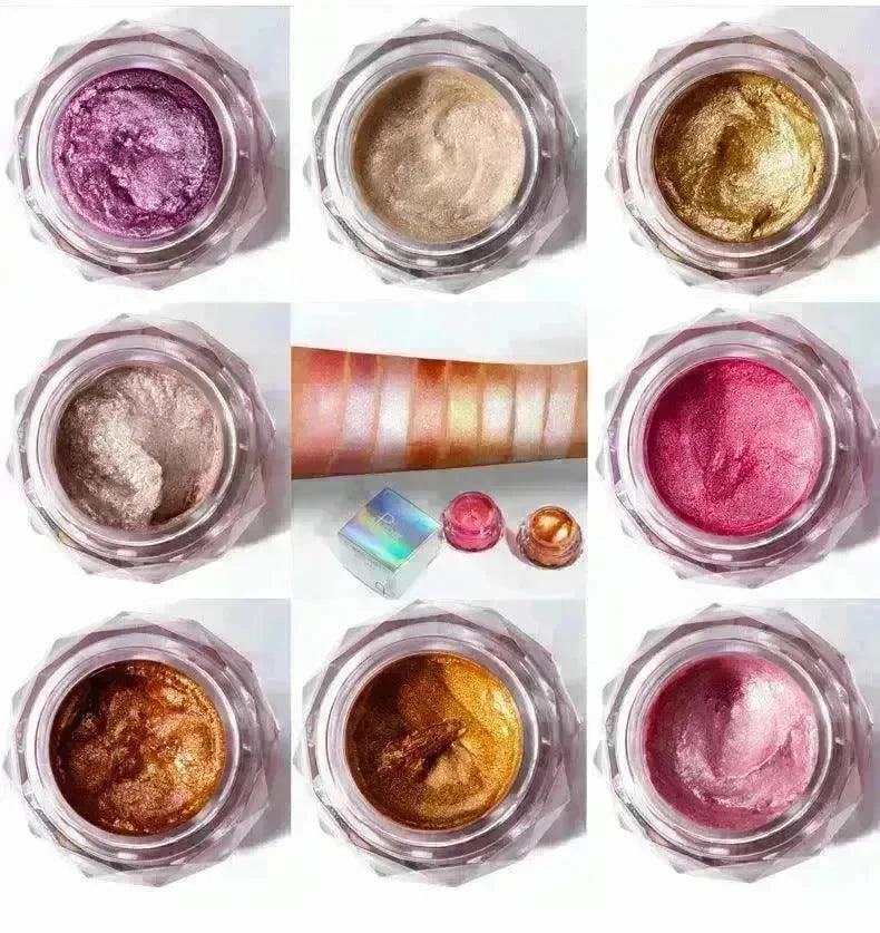 Face Highlighter Jelly Gel Mermaid Eyeshadow Glow Body Glitter Festival Makeup Iluminador Gold Liquid Highlighter Bronzer