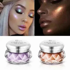 Face Highlighter Jelly Gel Mermaid Eyeshadow Glow Body Glitter Festival Makeup Iluminador Gold Liquid Highlighter Bronzer