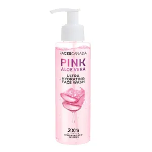 FACES CANADA Pink Aloe Vera Ultra Hydrating Face Wash, 100ml | Hyaluronic Acid, Honey & Glycerin | Glowing | Soothing | Non-Drying, Deep & Gentle Cleansing | No Parabens & Sulphates | Vegan