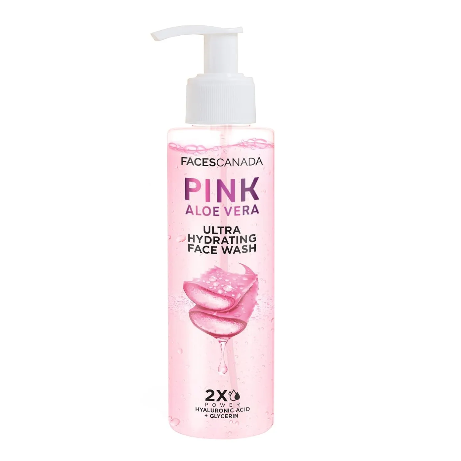 FACES CANADA Pink Aloe Vera Ultra Hydrating Face Wash, 100ml | Hyaluronic Acid, Honey & Glycerin | Glowing | Soothing | Non-Drying, Deep & Gentle Cleansing | No Parabens & Sulphates | Vegan