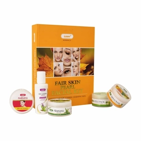 Fair Skin Pearl Gift Set | For Fair, Hydrated, Soft & Glowing Skin | Kit Includes Deep Cleansing Milk, Apricot Scrub, Aloe vera Skin Gel,Cream & Apple Pack | (4*50 gm) Plus (1*50 ml)