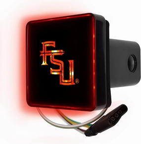 FANMATS Florida State University Light Up Hitch Cover | Black | Fits All 2 in. Class III hitches | Seminole Head Primary Logo