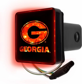 FANMATS University of Georgia Light Up Hitch Cover | Black | Fits All 2 in. Class III hitches | G Primary Logo