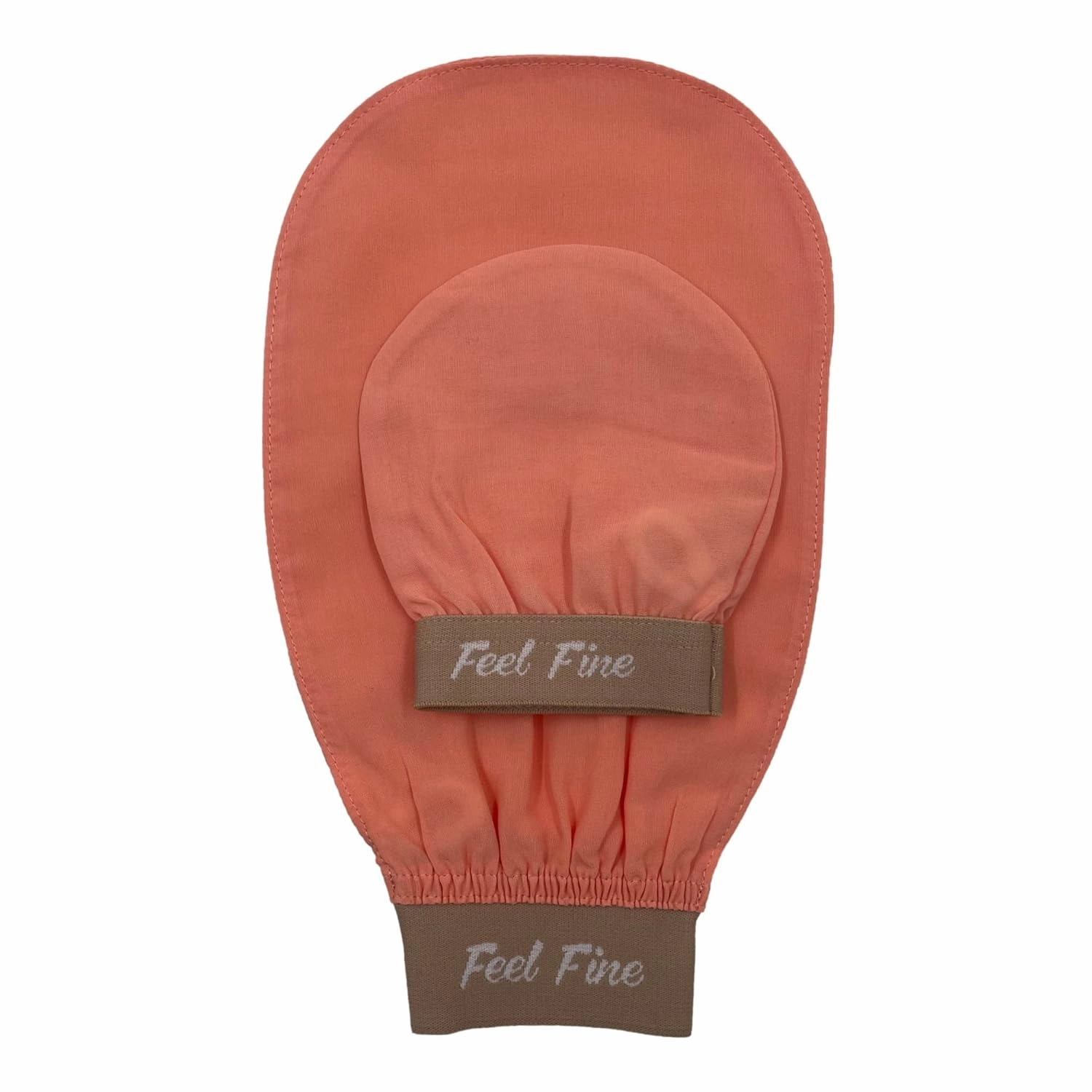 Feel Fine Turkish 100% Natural Plant Silk Exfoliating Gloves & Mitts Set – Hammam Bath Mitt Body Scrub Exfoliator for Women & Men, Ideal for Shower, Bath, Spa Bundle (Salmon Pink)