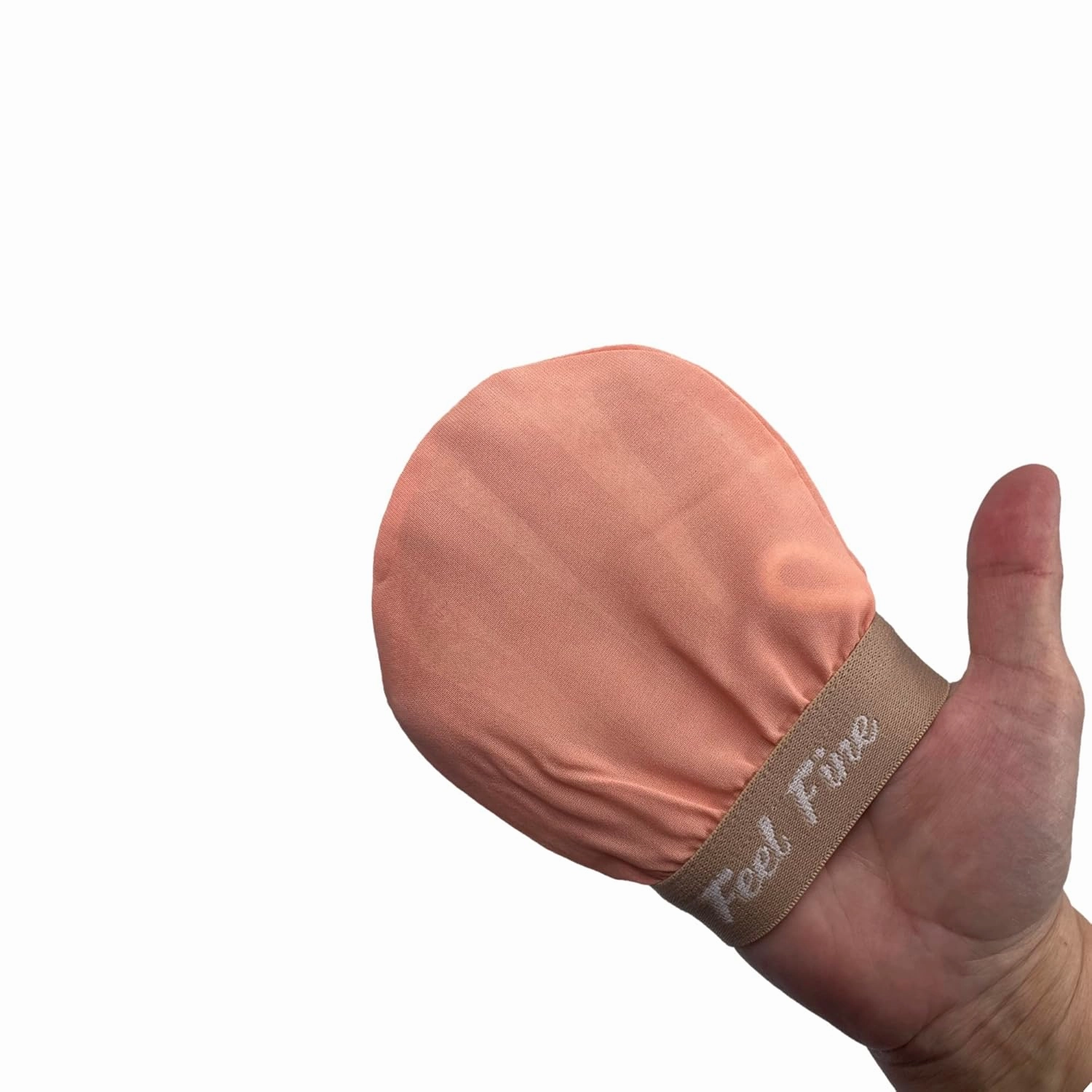 Feel Fine Turkish 100% Natural Plant Silk Exfoliating Gloves & Mitts Set – Hammam Bath Mitt Body Scrub Exfoliator for Women & Men, Ideal for Shower, Bath, Spa Bundle (Salmon Pink)