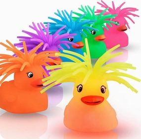 Flashing Crazy Hair Puffer Duck Pack of 6