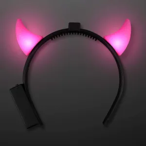 FlashingBlinkyLights Hot Pink Light Up LED Devils Horns Headband