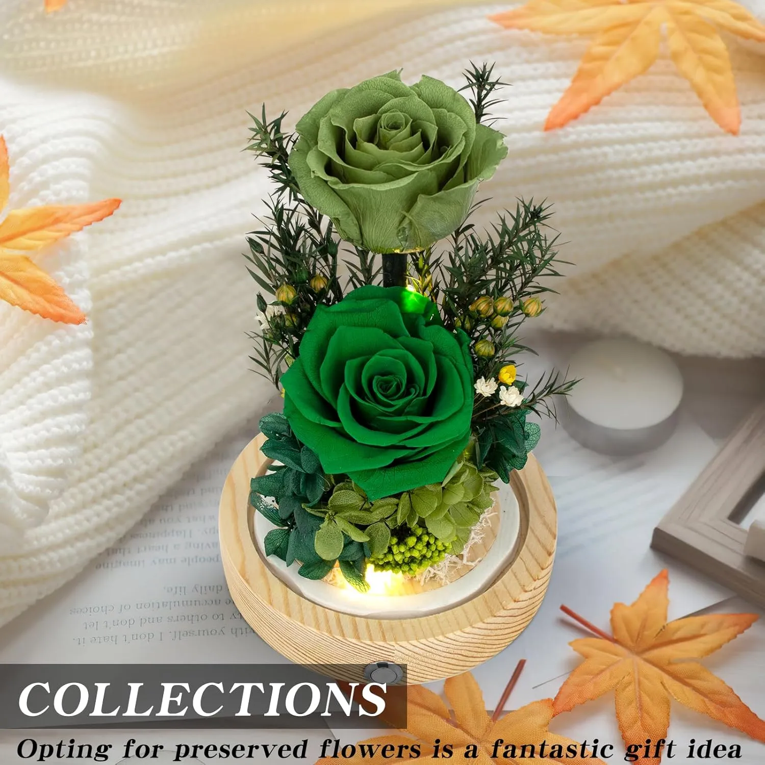 Flowers, Roses, Gifts–Flowers Bouquet & Forever Flowers for Delivery Prime - Preserved Flowers Birthday Gift for Women, Valentine's, Mother's Day, Christmas–Lasting Fresh Roses, Battery Included