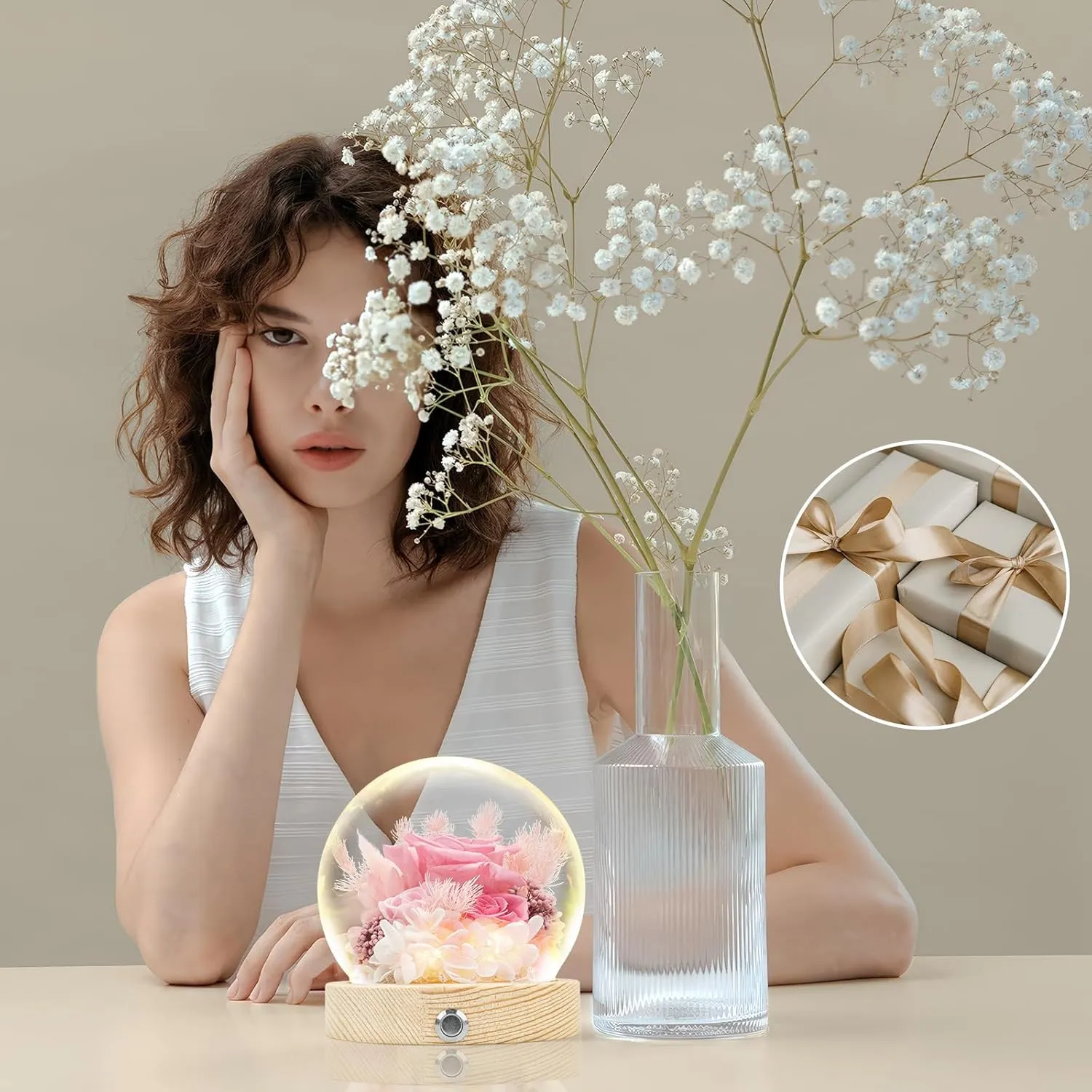 Flowers, Roses, Gifts–Flowers Bouquet & Forever Flowers for Delivery Prime - Preserved Flowers Birthday Gift for Women, Valentine's, Mother's Day, Christmas–Lasting Fresh Roses, Battery Included