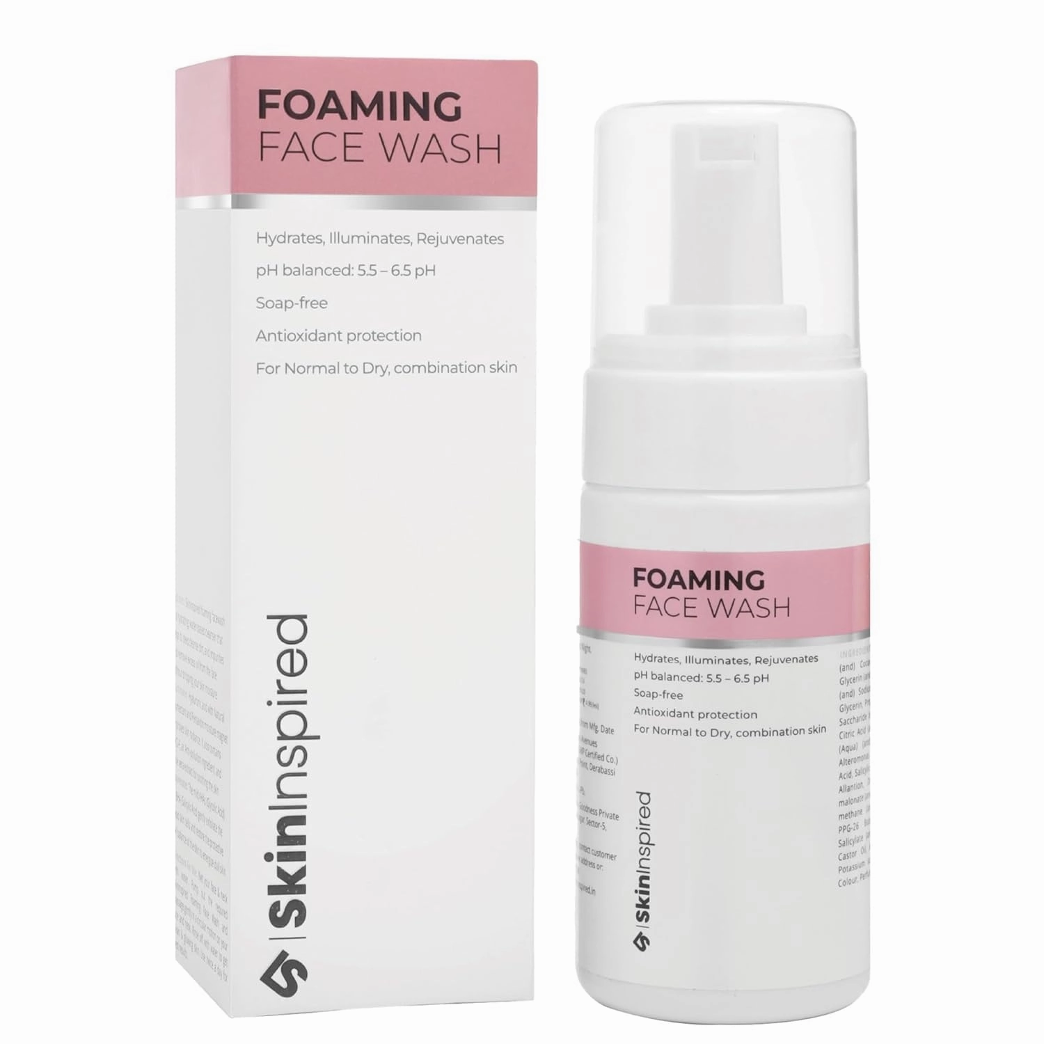 Foaming Daily Use Face Wash (100ml), AHA & BHA Natural Face Cleanser for Glowing Skin, Hyaluronic acid, Pentavitin, Best for Normal, Dry & Combination Skin, Good For Winters, Women & Men