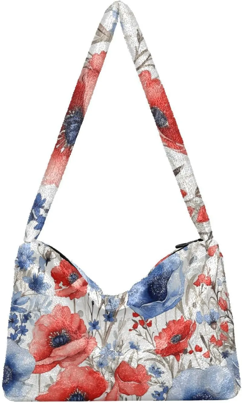 GAIGEO Red Blue White Watercolor Stars American Womens Shoulder Bag, Handbag Shoulder Bag, Womens Outdoor Bag