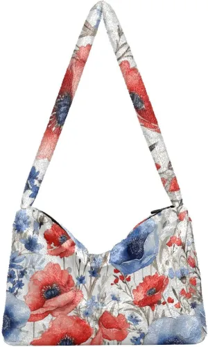 GAIGEO Red Blue White Watercolor Stars American Womens Shoulder Bag, Handbag Shoulder Bag, Womens Outdoor Bag