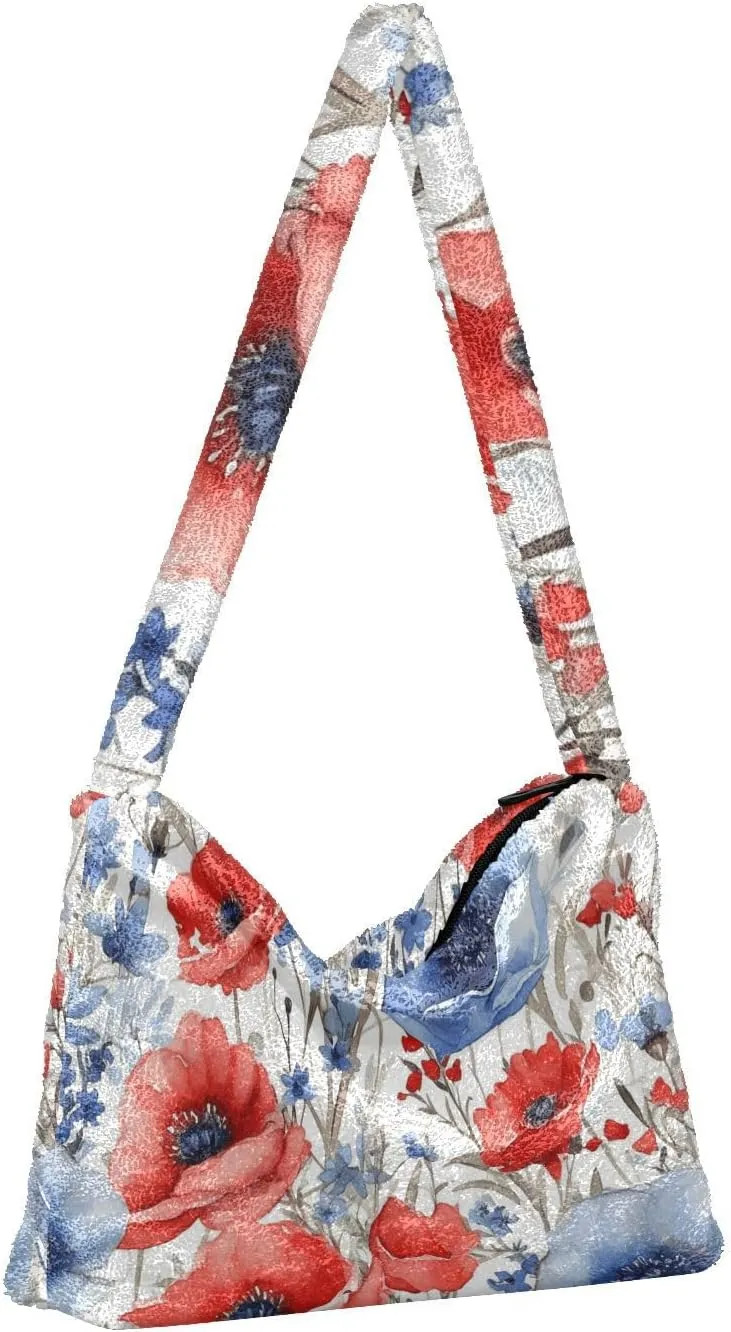 GAIGEO Red Blue White Watercolor Stars American Womens Shoulder Bag, Handbag Shoulder Bag, Womens Outdoor Bag