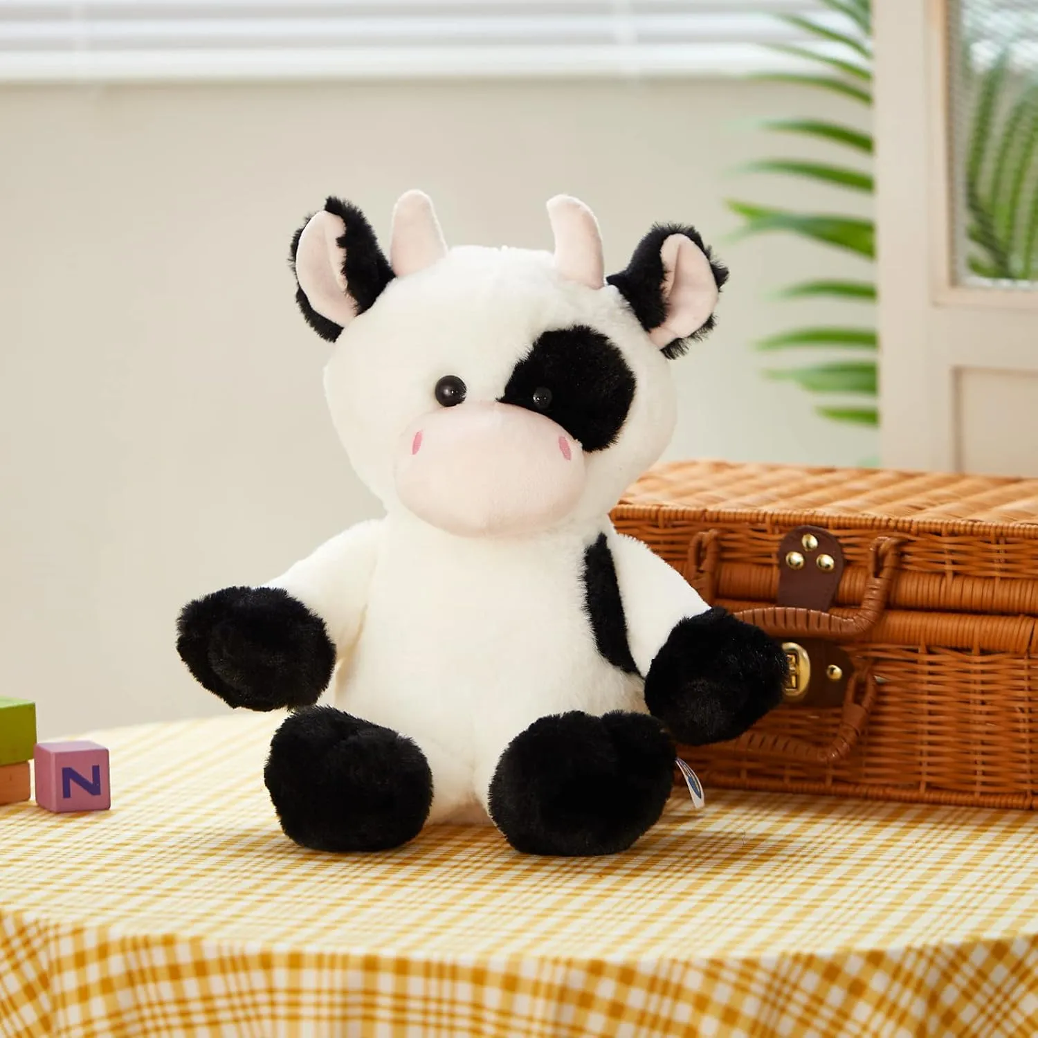 Glow Guards 15'' Light up Music Cow Stuffed Animals Glowing Singing Soft Plush Toy with Lullaby Songs LED Night Lights for Birthday Gifts Toddler Kids Nap Time Pal