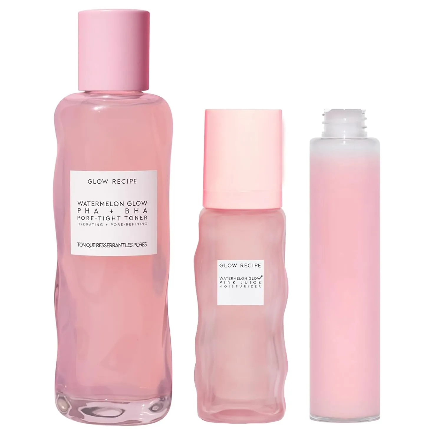 Glow Recipe Watermelon Glow PHA   BHA Facial Toner & Pore Minimizer with Hyaluronic Acid (150 ml)   Watermelon Glow Pink Juice Hydrating Face Moisturizer (50 ml)