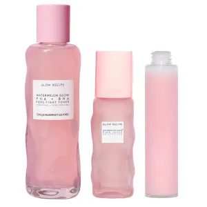Glow Recipe Watermelon Glow PHA   BHA Facial Toner & Pore Minimizer with Hyaluronic Acid (150 ml)   Watermelon Glow Pink Juice Hydrating Face Moisturizer (50 ml)